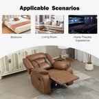 EBELLO Faux Leather Recliner Sofa Furniture Set for Living Room, 2 Recliner Chairs, 3 Seat Reclining Sofa Couch Set for Meeting Room, Brown Gronata