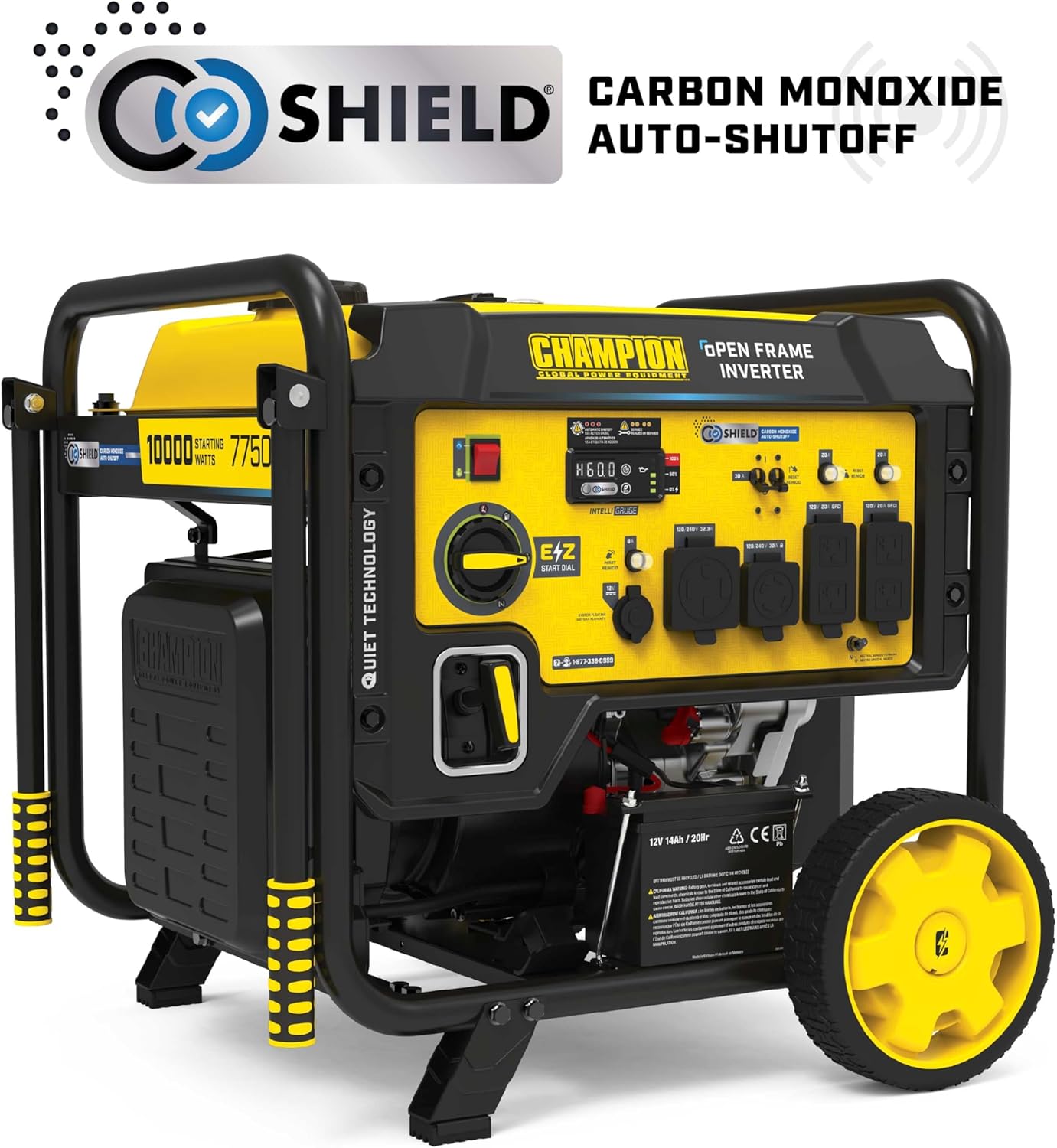 Champion Power Equipment 10,000-Watt Electric Start Home Backup Portable Open Frame Inverter Generator with Quiet Technology and Free 3-Year Warranty Gronata
