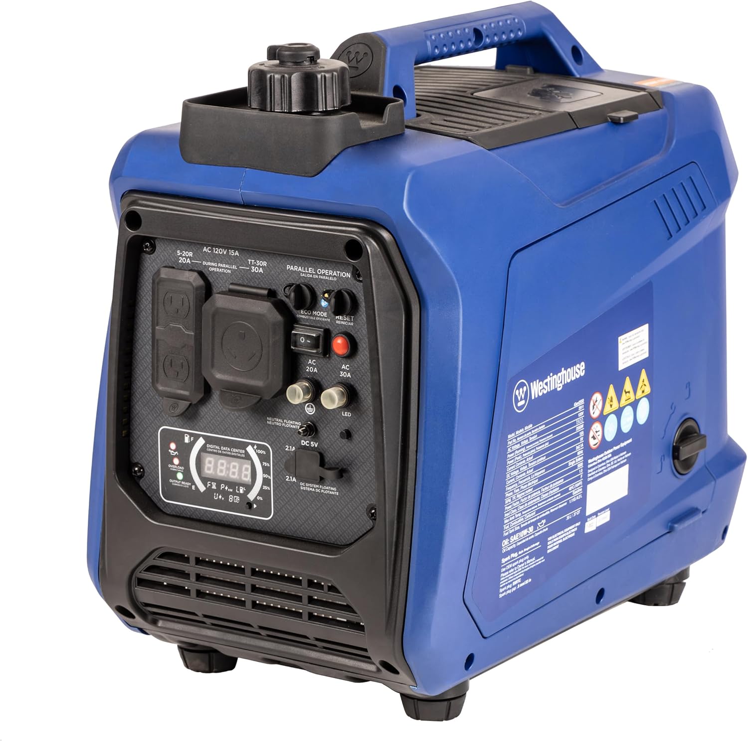 Westinghouse 2550 Peak Watt Super Quiet & Lightweight Portable Inverter Generator, RV Ready 30A Outlet, Gas Powered, Parallel Capable, Long Run Time,Blue Gronata