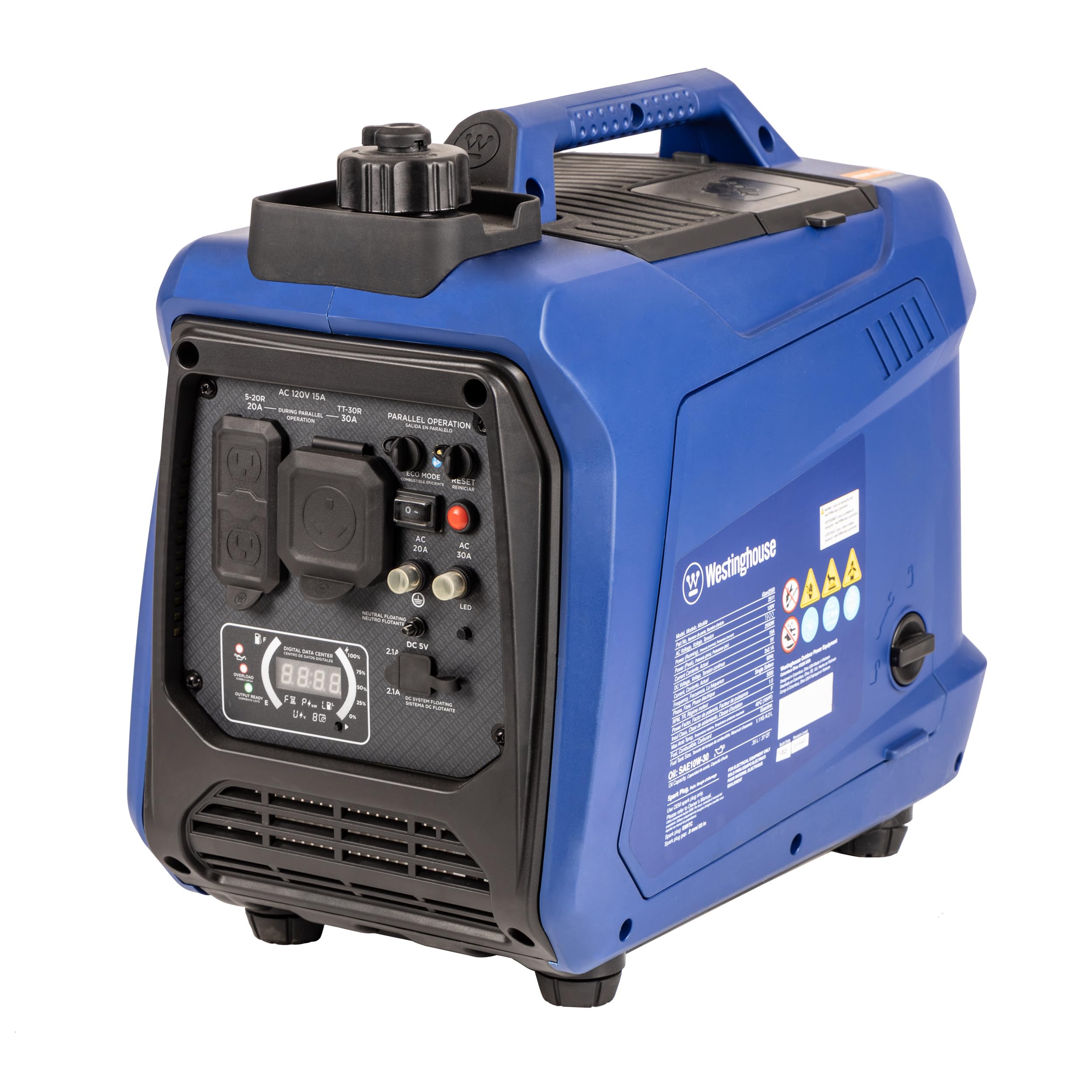 Westinghouse 2550 Peak Watt Super Quiet & Lightweight Portable Inverter Generator, RV Ready 30A Outlet, Gas Powered, Parallel Capable, Long Run Time,Blue Gronata