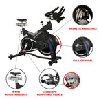Sunny Health & Fitness Indoor Cycling Exercise Bike with SPD pedals - SF-B1509, White, 47 L x 20 W x 47 5 H Gronata