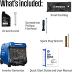Westinghouse 5000 Peak Watt Super Quiet Portable Inverter Generator, Wheel & Handle Kit, RV Ready 30A Outlet, Gas Powered, CO Sensor, Parallel Capable,Blue Gronata