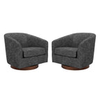 CHITA Swivel Accent Chair, Fully Assembled Fabric Barrel Armchair with FSC Certified Upholstered for Living Room, Bedroom and Office, Cream Gronata