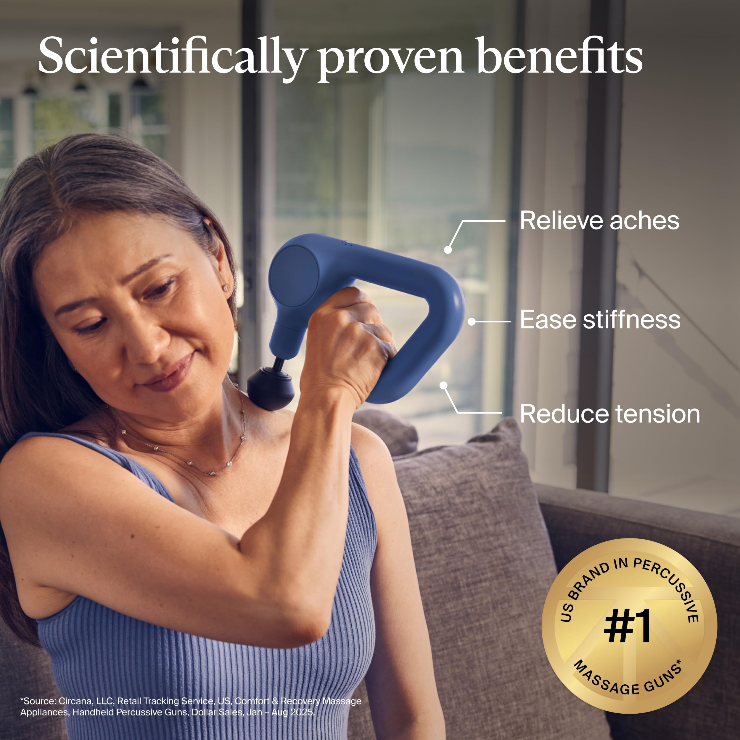 TheraGun Therabody Relief - Quiet Deep Tissue Therapy Massage Gun - Bluetooth Enabled, Electric Percussion Massage Gun & Personal Massager for Pain in The Neck, Back, Leg, Shoulder and Foot (Black) Gronata