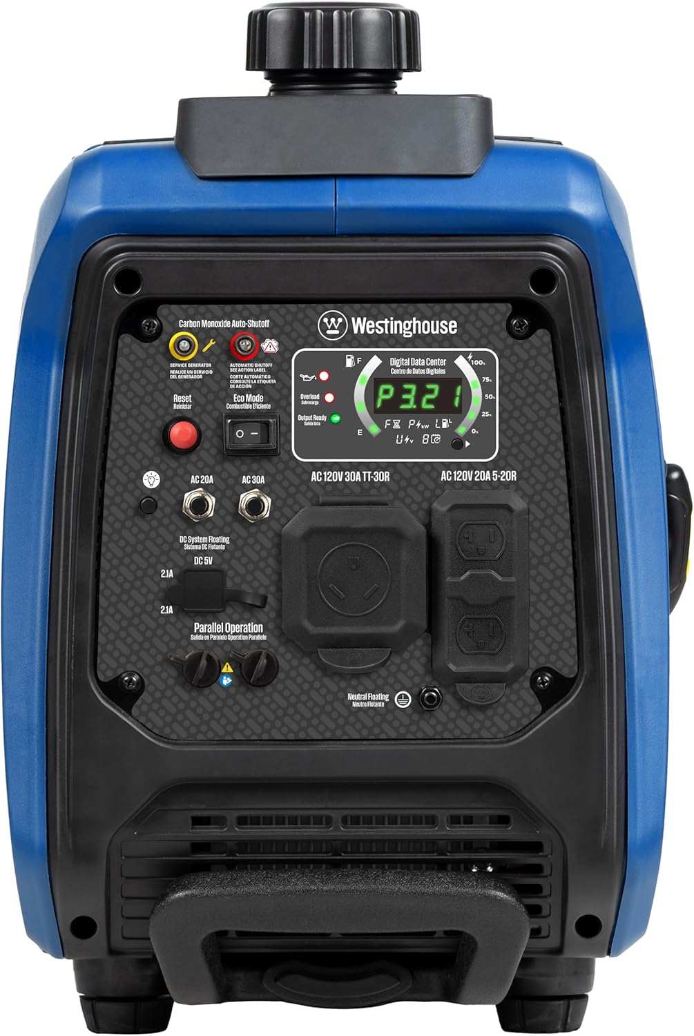 Westinghouse 4000 Peak Watt Super Quiet Portable Inverter Generator, Wheel & Handle Kit, RV Ready 30A Outlet, Gas Powered, CO Sensor, Parallel Capable Gronata