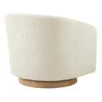 CHITA Swivel Accent Chair, Fully Assembled Fabric Barrel Armchair with FSC Certified Upholstered for Living Room, Bedroom and Office, Cream Gronata