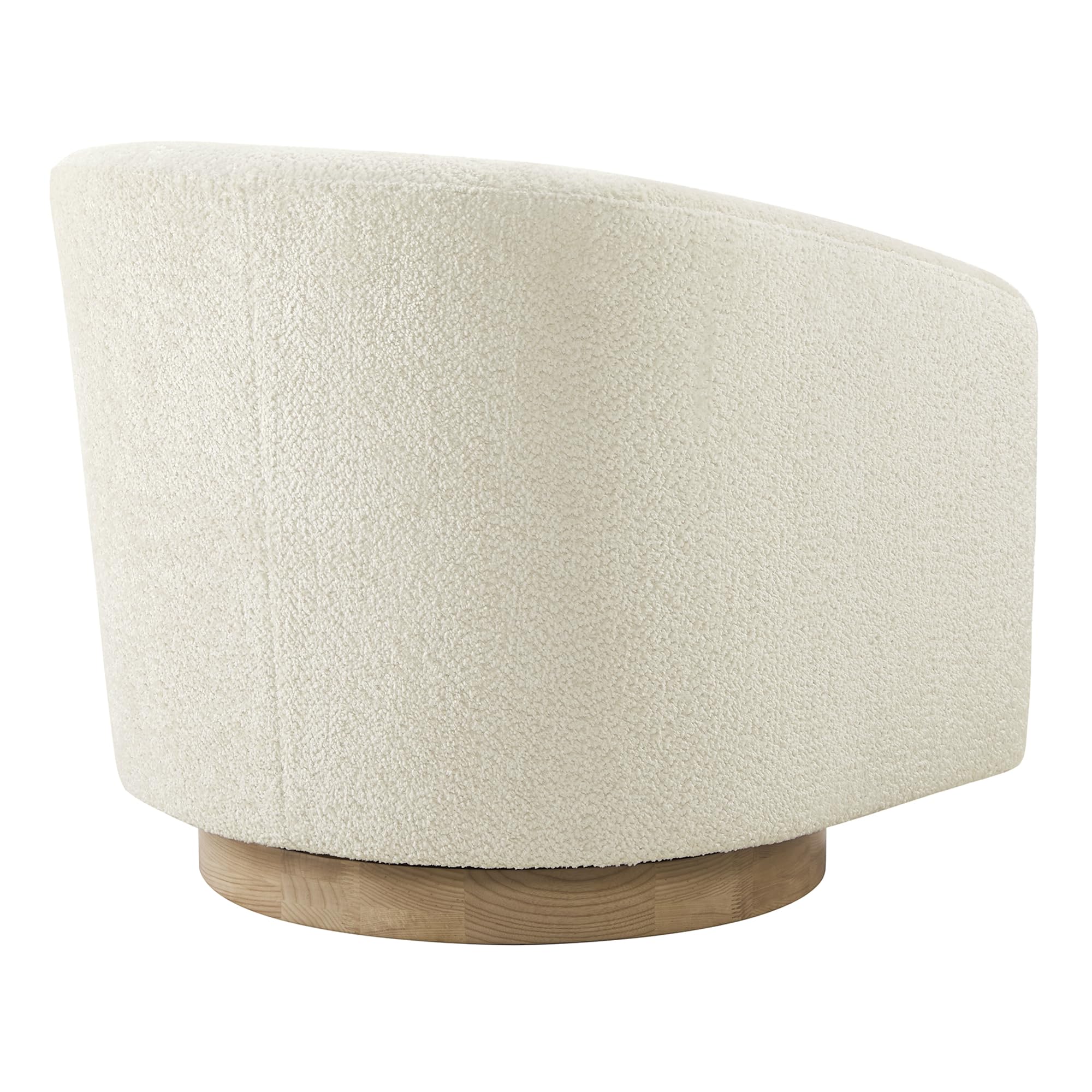 CHITA Swivel Accent Chair, Fully Assembled Fabric Barrel Armchair with FSC Certified Upholstered for Living Room, Bedroom and Office, Cream Gronata