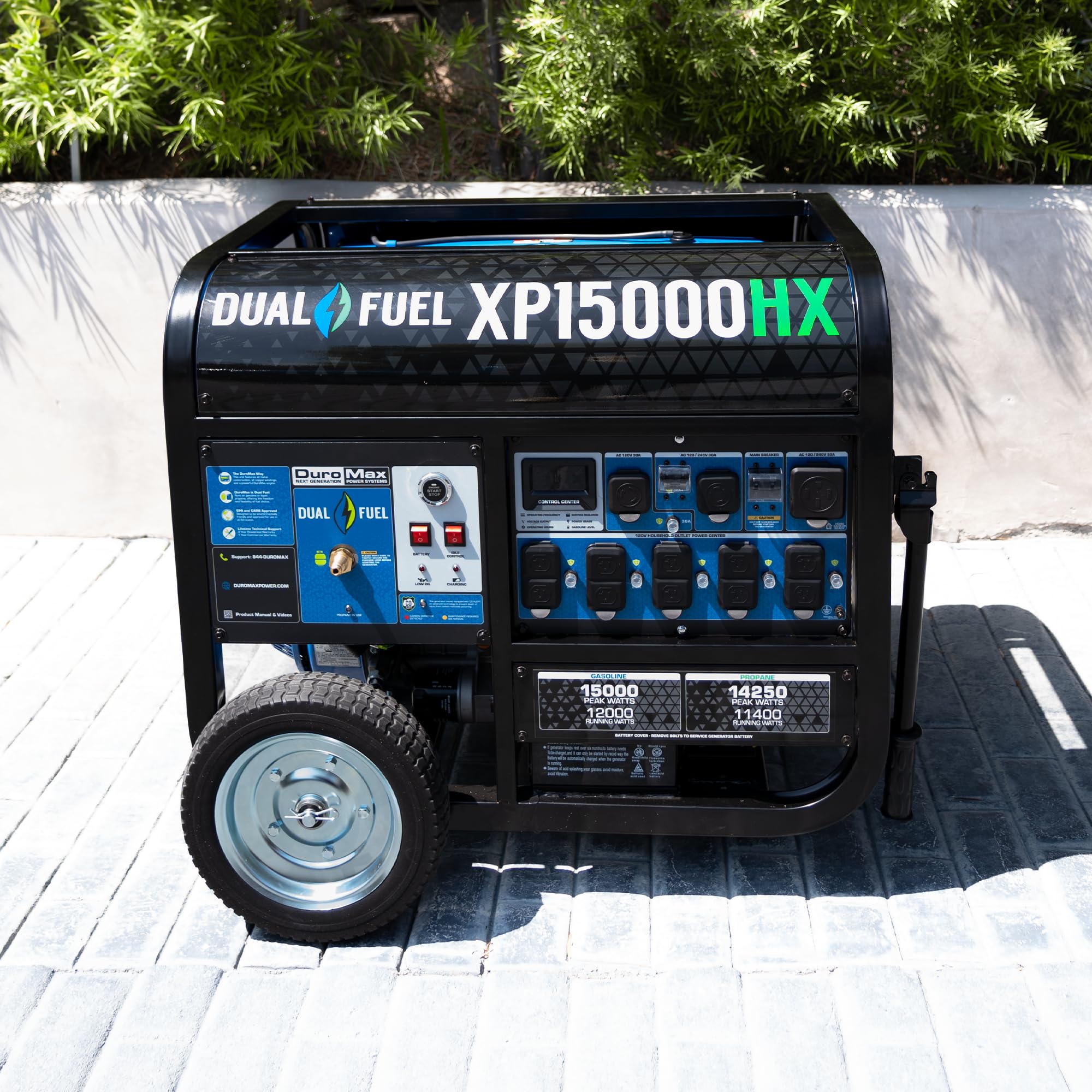 DuroMax XP12000HX 12,000-Watt Dual Fuel Portable Generator - Gas & Propane, Electric Start, Whole Home Power Backup, Transfer Switch Ready, RV & Emergency Ready Gronata