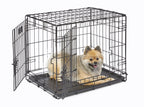 MidWest Homes for Pets 30-Inch iCrate for Medium Breeds, 21-40 lbs, Single Door Folding Dog Crate with Divider Panel, Leak-Proof Tray & Secure Latch, Portable, Durable & Easy to Assemble Gronata