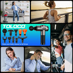 TOLOCO Massage Gun, Deep Tissue Back Massage for Athletes for Pain Relief, Percussion Massager with 10 Massages Heads & Silent Brushless Motor, Fathers Day Dad Gifts, Black Gronata