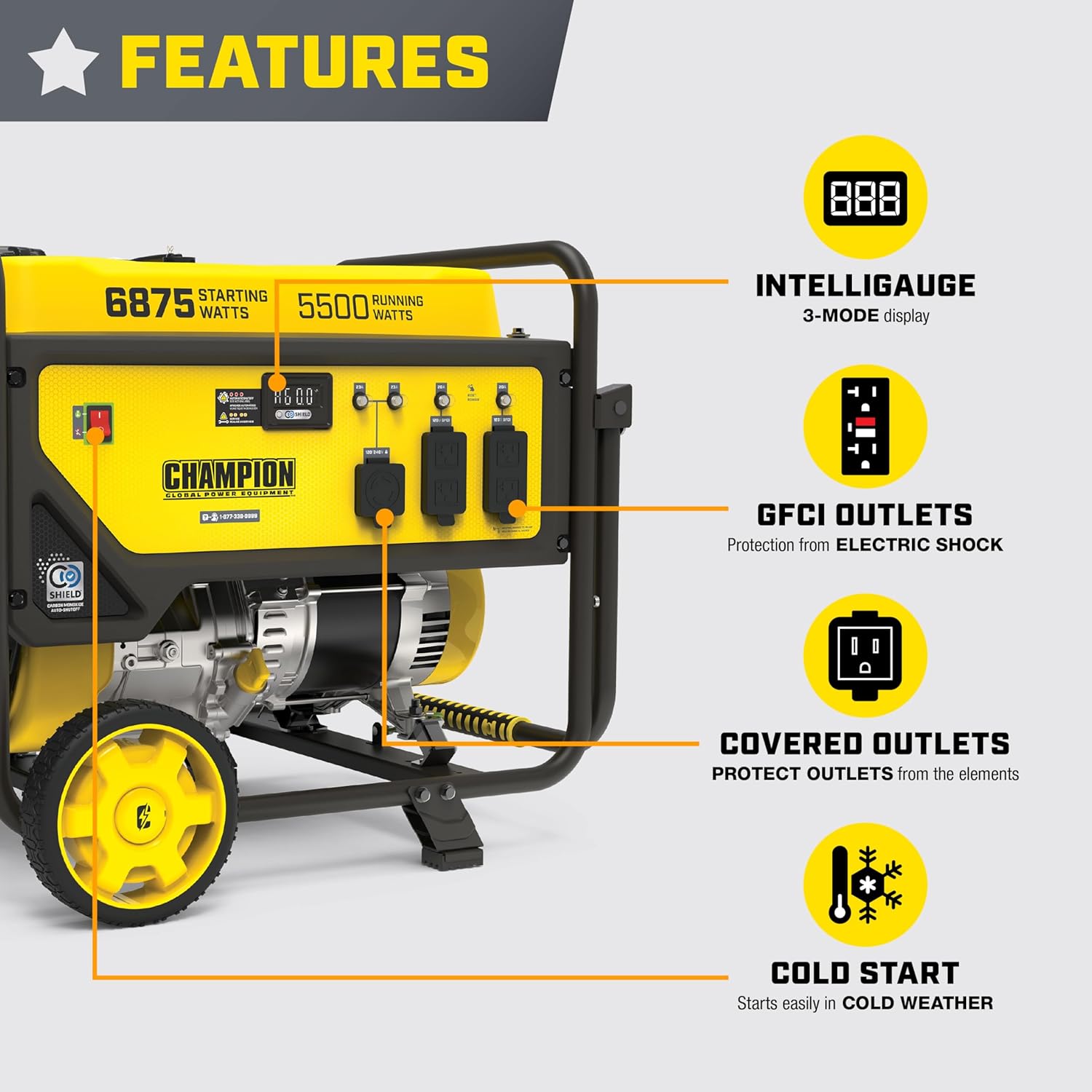 Champion Power Equipment 6875-Watt Portable Generator with Free 3-Year Warranty Gronata