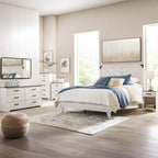 Signature Design by Ashley Shawburn Rustic 5 Drawer Chest of Smooth-Gliding Drawers and Safety Stop, White & Gray Gronata