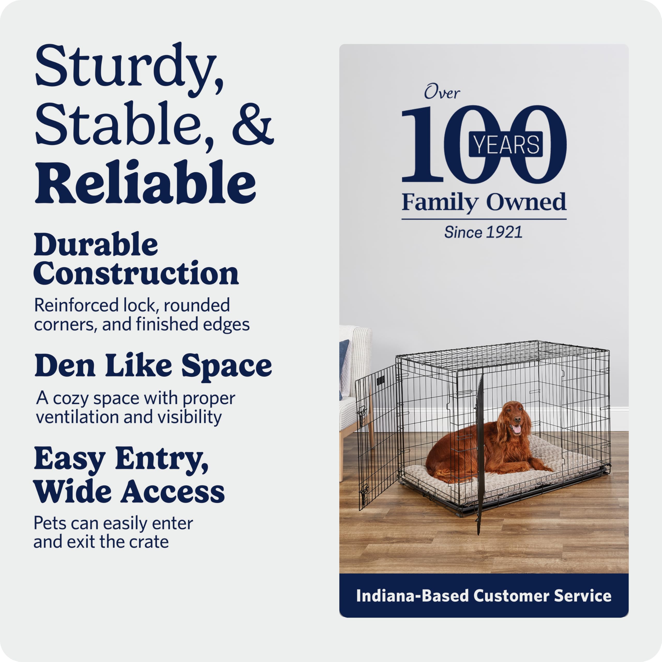 MidWest Homes for Pets 30-Inch iCrate for Medium Breeds, 21-40 lbs, Single Door Folding Dog Crate with Divider Panel, Leak-Proof Tray & Secure Latch, Portable, Durable & Easy to Assemble Gronata