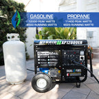 DuroMax XP13000EH 13,000-Watt Dual Fuel Portable Generator - Gas & Propane, Electric Start, Whole Home Backup Power, Transfer Switch Ready, RV & Emergency Ready Gronata