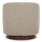 CHITA Swivel Accent Chair, Fully Assembled Fabric Barrel Armchair with FSC Certified Upholstered for Living Room, Bedroom and Office, Cream Gronata