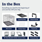 MidWest Homes for Pets 30-Inch iCrate for Medium Breeds, 21-40 lbs, Single Door Folding Dog Crate with Divider Panel, Leak-Proof Tray & Secure Latch, Portable, Durable & Easy to Assemble Gronata
