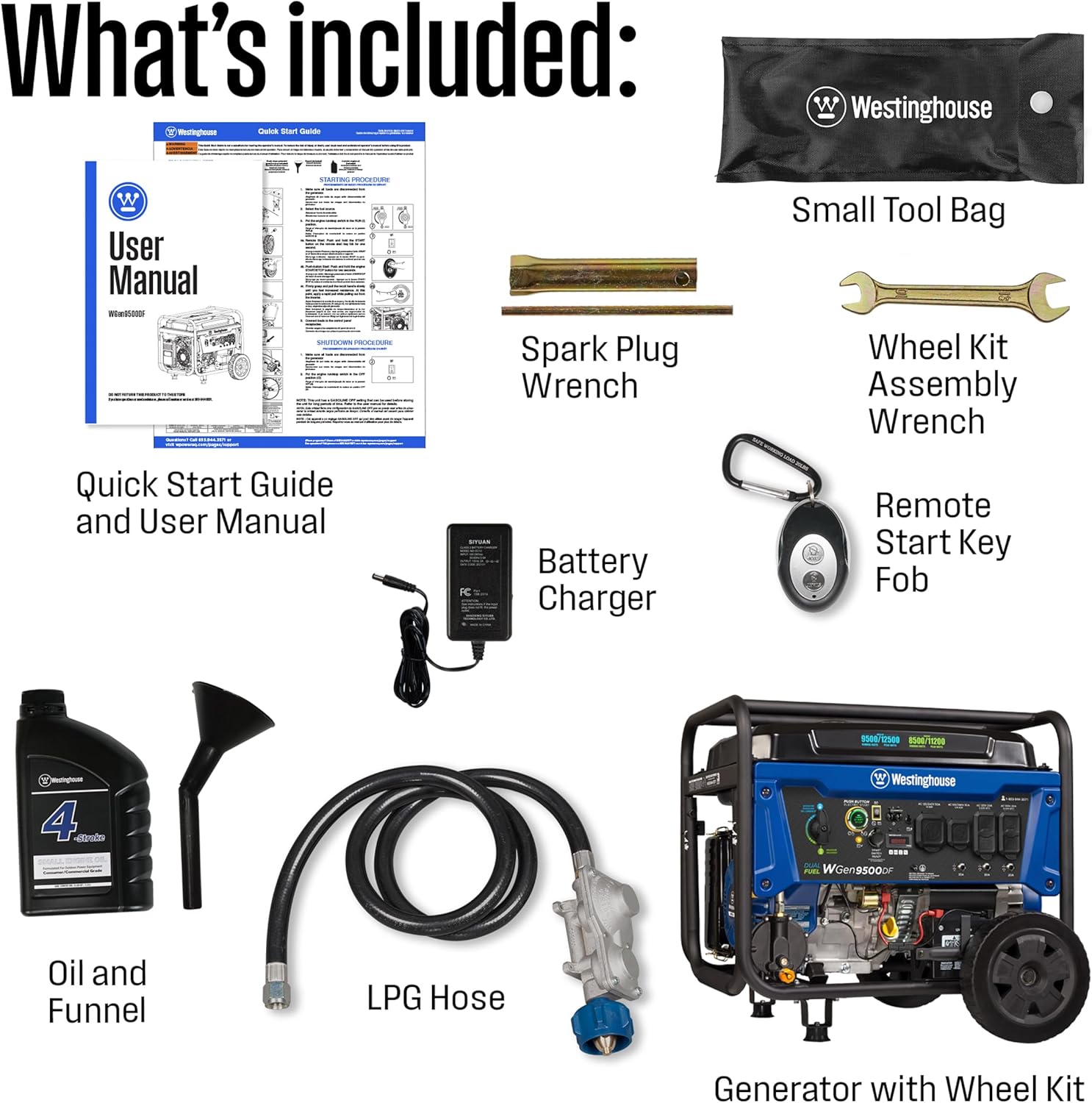 Westinghouse 12500 Watt Dual Fuel Home Backup Portable Generator, Remote Electric Start, Transfer Switch Ready, Gas and Propane Powered Gronata