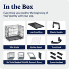 MidWest Homes for Pets 30-Inch iCrate for Medium Breeds, 21-40 lbs, Single Door Folding Dog Crate with Divider Panel, Leak-Proof Tray & Secure Latch, Portable, Durable & Easy to Assemble Gronata