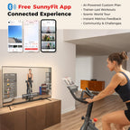 Sunny Health & Fitness Nova Smart Indoor Cycling Bike – Magnetic Resistance Exercise Bike with SunnyFit App, Quiet Belt Drive & Compact Home Cardio Bike for Beginners Gronata