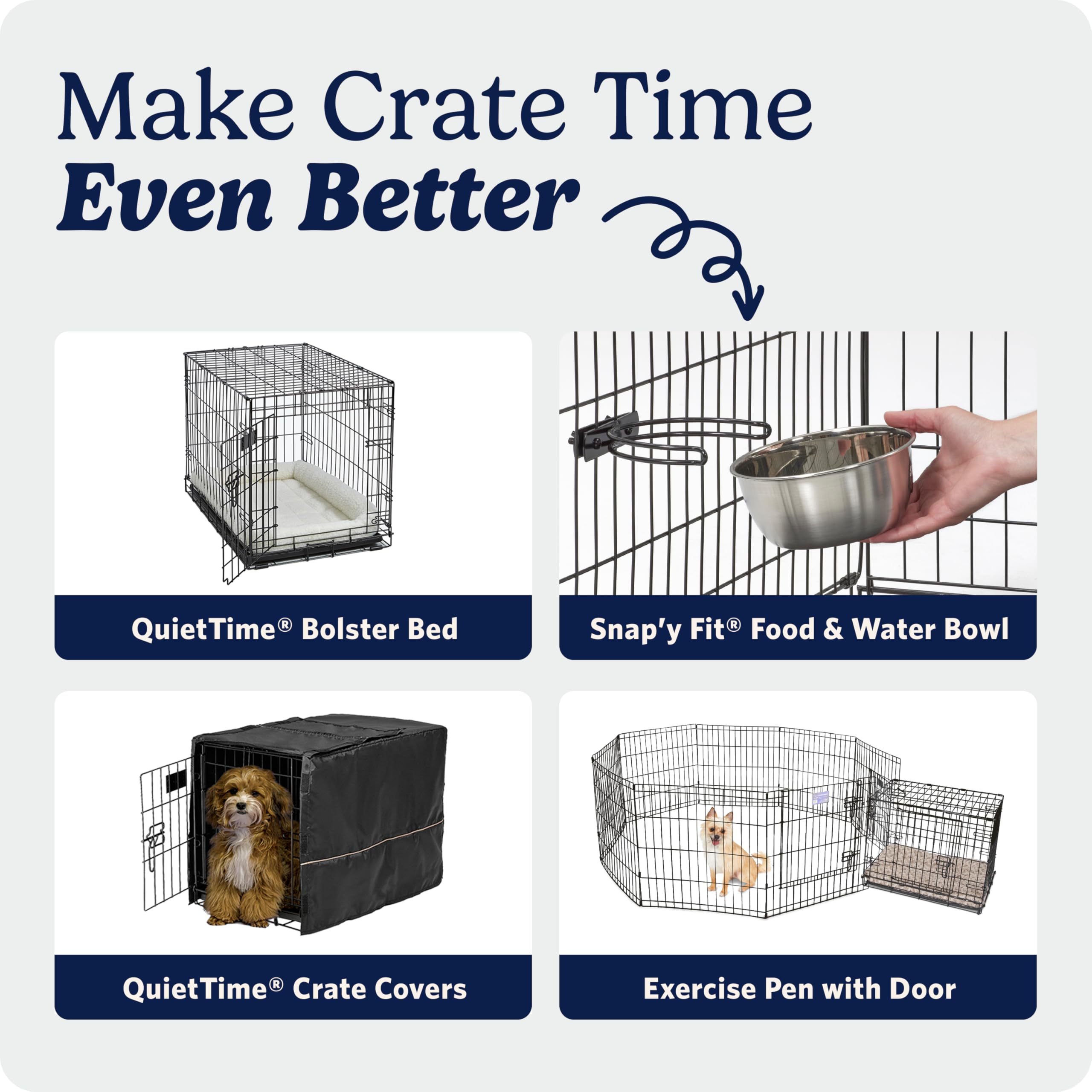 MidWest Homes for Pets 30-Inch iCrate for Medium Breeds, 21-40 lbs, Single Door Folding Dog Crate with Divider Panel, Leak-Proof Tray & Secure Latch, Portable, Durable & Easy to Assemble Gronata