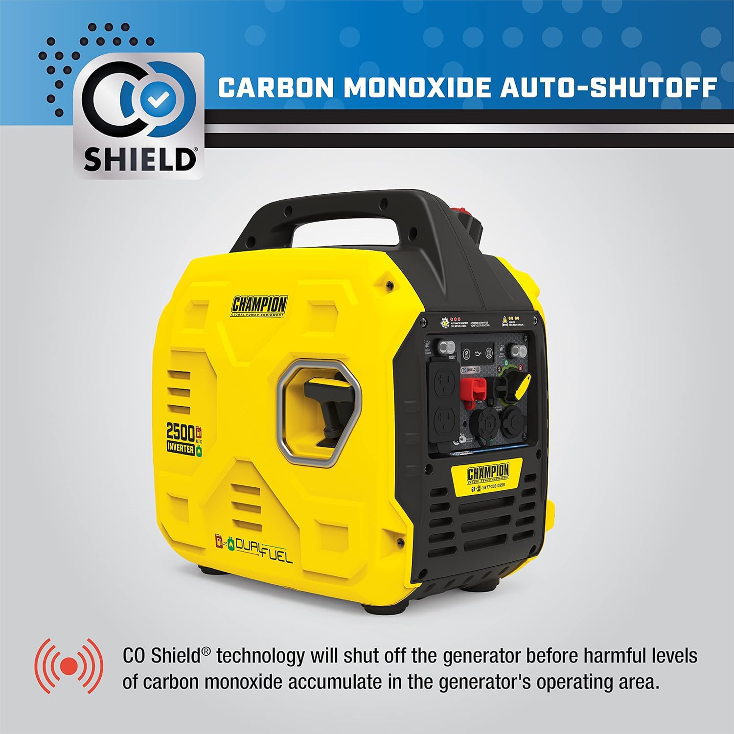 Champion Power Equipment 2500-Watt Dual Fuel Ultralight Portable Inverter Generator with Quiet Technology and CO Shield Gronata