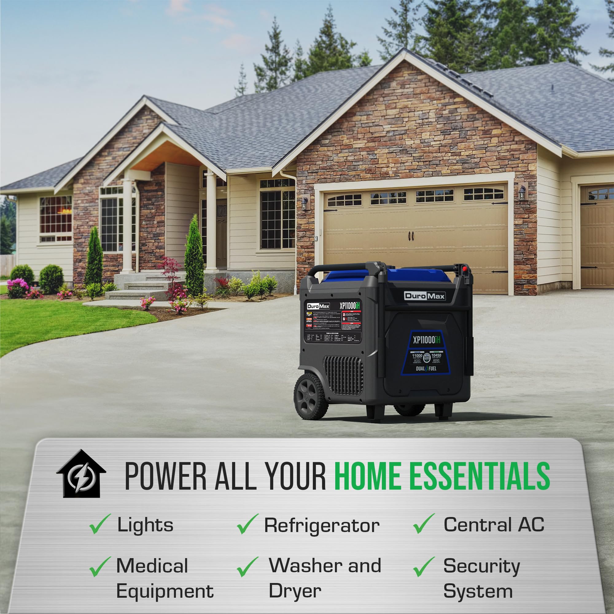 DuroMax XP4500iH 4,500-Watt Dual Fuel Portable Digital Inverter Generator - Gas & Propane, Remote Electric Start, RV & Emergency Ready Gronata