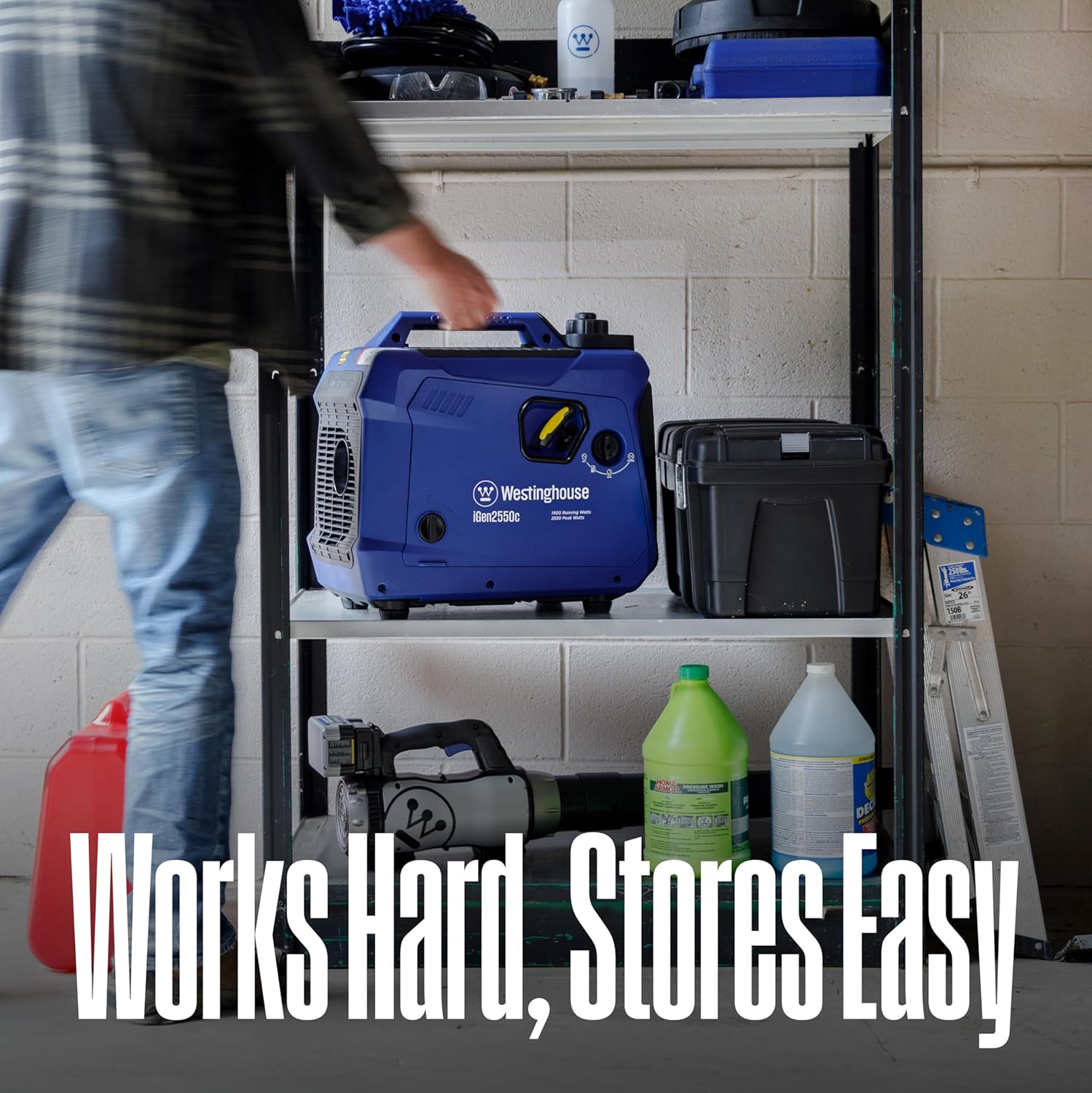 Westinghouse 2550 Peak Watt Super Quiet & Lightweight Portable Inverter Generator, RV Ready 30A Outlet, Gas Powered, CO Sensor, Parallel Capable, Long Run Time,Blue Gronata