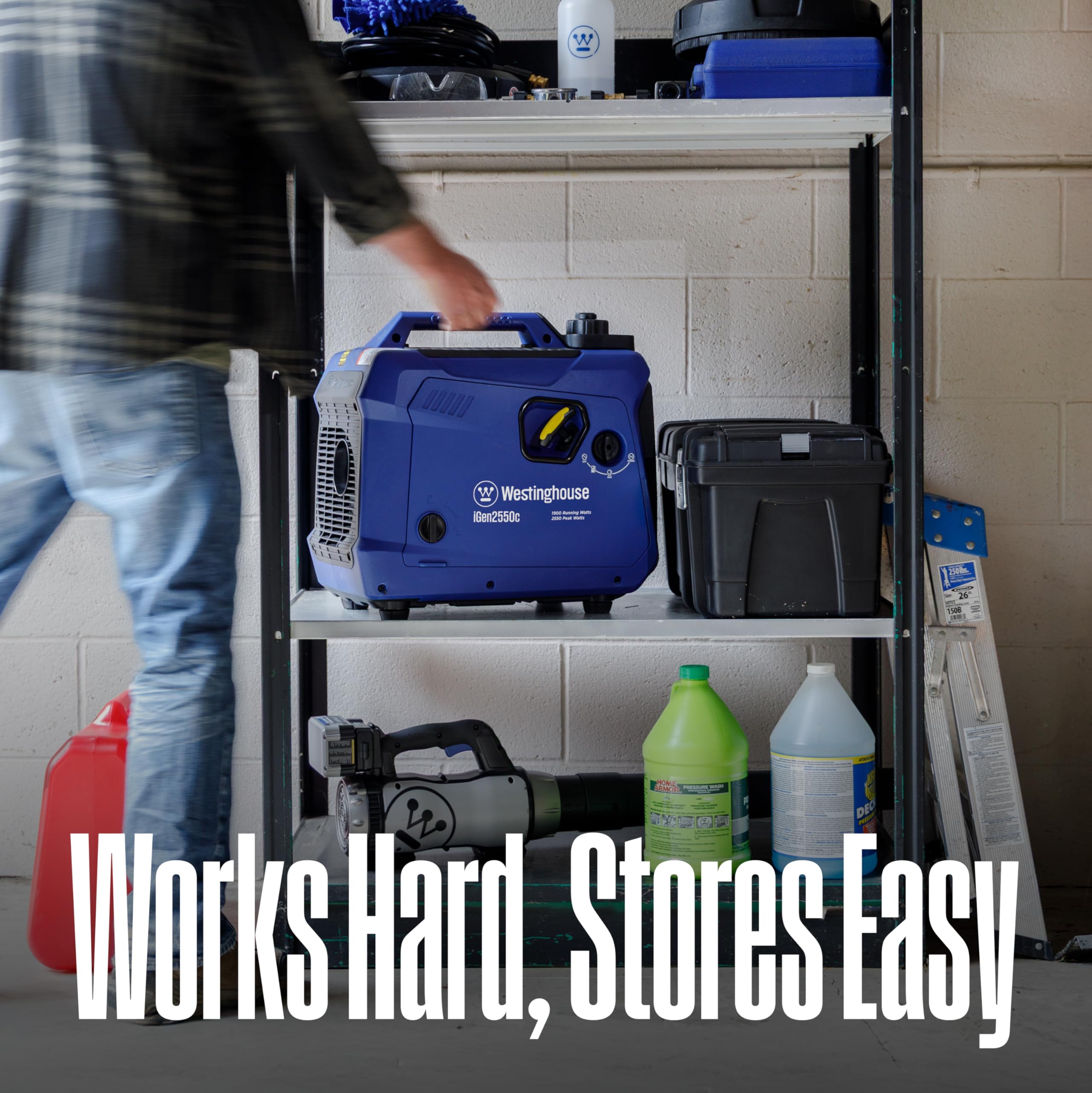 Westinghouse 2550 Peak Watt Super Quiet & Lightweight Portable Inverter Generator, RV Ready 30A Outlet, Gas Powered, Parallel Capable, Long Run Time,Blue Gronata