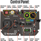 Westinghouse 5000 Peak Watt Super Quiet Dual Fuel Portable Inverter Generator, Remote Electric Start, Gas & Propane Powered, RV Ready 30A Outlet, Parallel Capable, Blue/Black Gronata