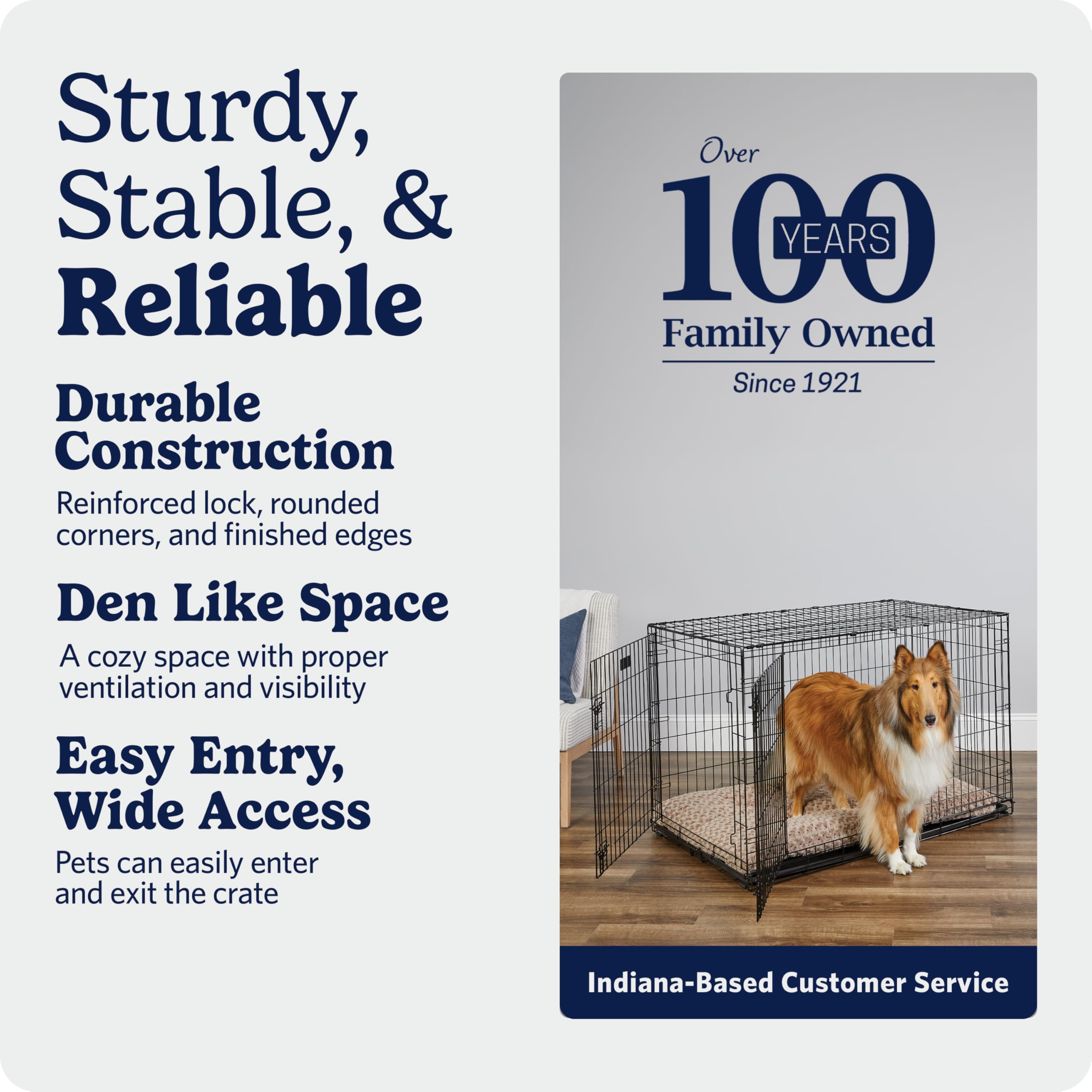 MidWest Homes for Pets 30-Inch iCrate for Medium Breeds, 21-40 lbs, Single Door Folding Dog Crate with Divider Panel, Leak-Proof Tray & Secure Latch, Portable, Durable & Easy to Assemble Gronata