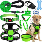 YXFDOYT No Pull Dog Harness Adjustable Collar & Leash Set - Dog Halter Harnesses Collapsible Bowls & Poop Bag Dispenser Muzzle ID Tags Toys Fits Small Medium Large Dogs (Pink-L) Gronata