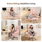 Big and Tall Office Chair, Flip Armrests for Pets & Cross Legged Sitting, Executive Ergonomic Computer Gaming Chair with Foot Rest, Teddy Fleece Wide Seat Reclining Desk Chair, White Vanity Chair Gronata