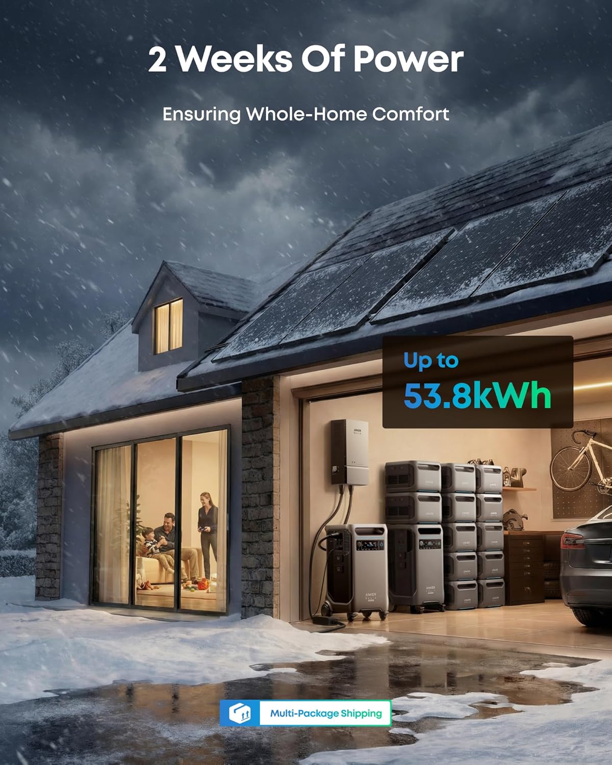 Anker SOLIX F3800 Plus Portable Power Station (Upgraded Version) with 400W Solar Panel, 3840Wh, 3,200W Solar Input, Generators for Home Use, Works with Generator, For Power Outages, and Emergencies Gronata