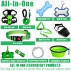 YXFDOYT No Pull Dog Harness Adjustable Collar & Leash Set - Dog Halter Harnesses Collapsible Bowls & Poop Bag Dispenser Muzzle ID Tags Toys Fits Small Medium Large Dogs (Pink-L) Gronata