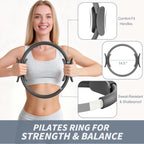 NANATI Pilates Kit 19PCS,Pilates Essentials Kit for Women,Pilates Equipment with 14.5" Pilates Ring and Ball,8 Resistance Bands,Ankle Weights,Sliders & Grip Socks Accessories for Starter Home Workouts Gronata