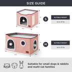 Bedsure Cat Beds for Indoor Cats - Large Cat Cave for Pet Cat House with Fluffy Ball Hanging and Scratch Pad, Foldable Cat Hideaway, 16.5x16.5x13 inches, Grey Gronata