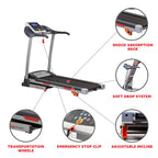 Sunny Health & Fitness Active 400 Smart Auto Incline Treadmill – Foldable Running Machine w/Bluetooth, Wi-Fi, 12% Incline, Shock Absorption & SunnyFit Fitness App - SF-T724012 Gronata