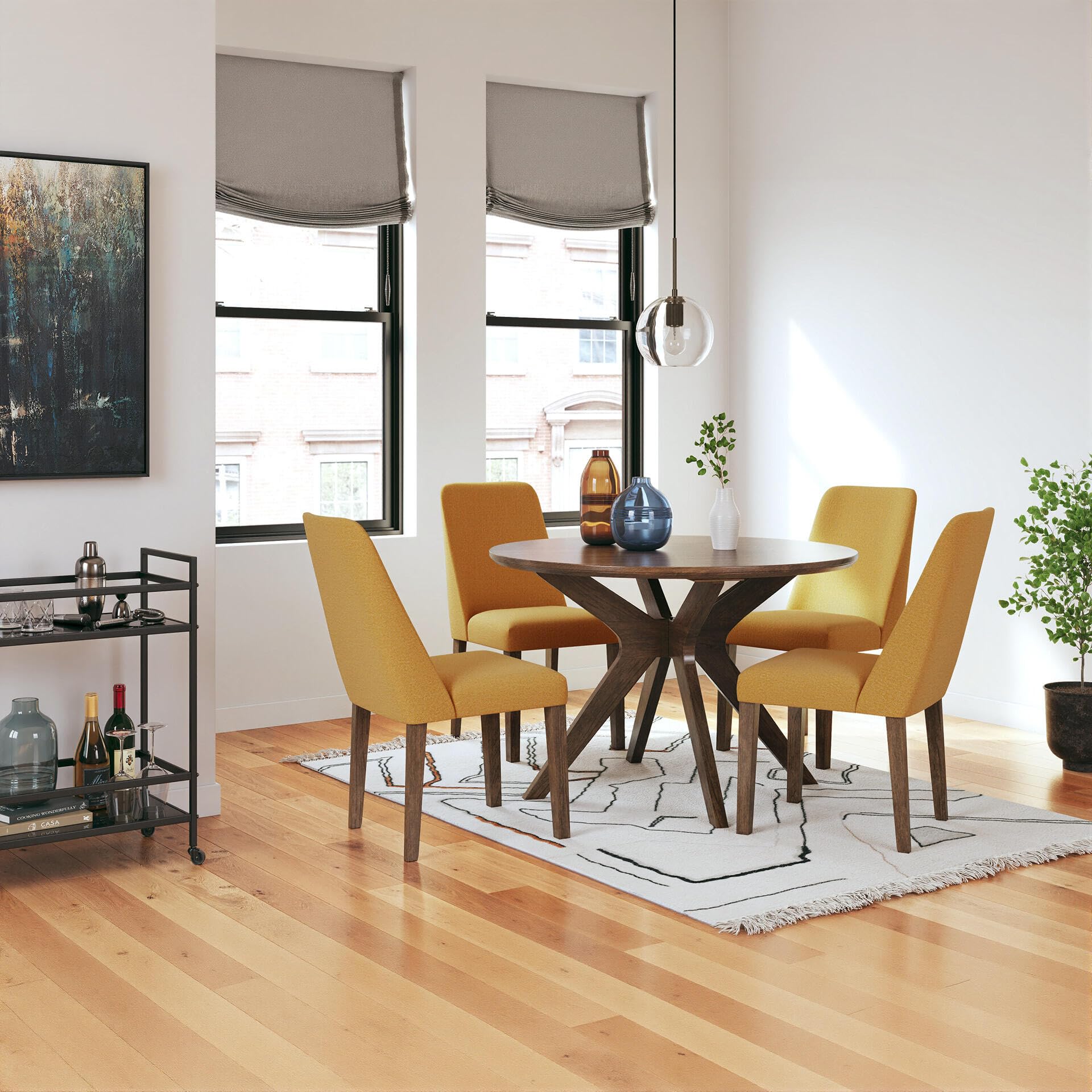 Signature Design by Ashley Lyncott Traditional Round Dining Room Table, Seats up to 4, Brown, 45" W x 29.75" H Gronata