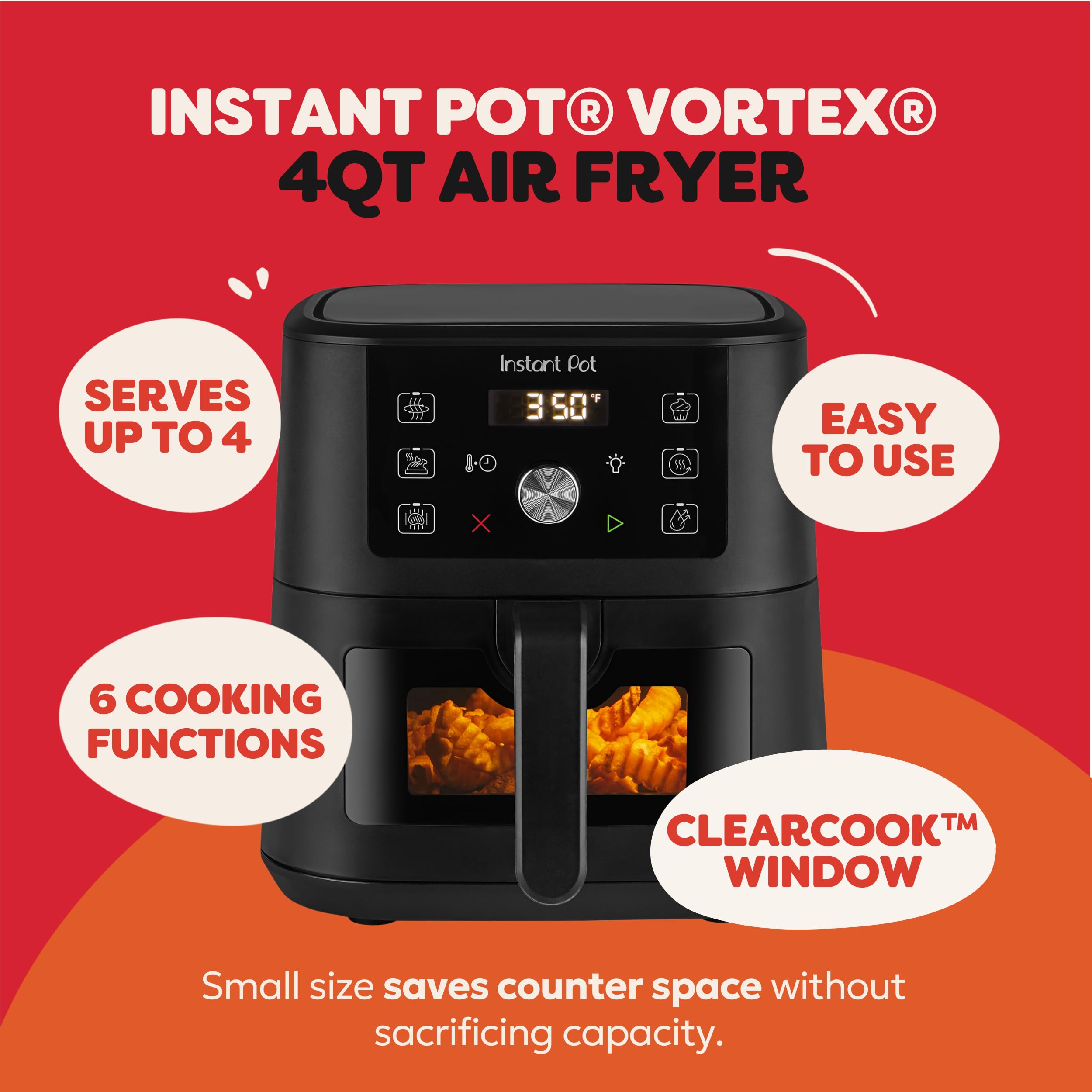 Instant Pot 6QT VORTEX Plus Air Fryer, 6-in-1, Air Fry, Broil, Dehydrate, Crisp, Roast, Reheat, Bake, Dishwasher-Safe Airfryer basket, from the Makers of Instant Pot, Stainless Steel Gronata