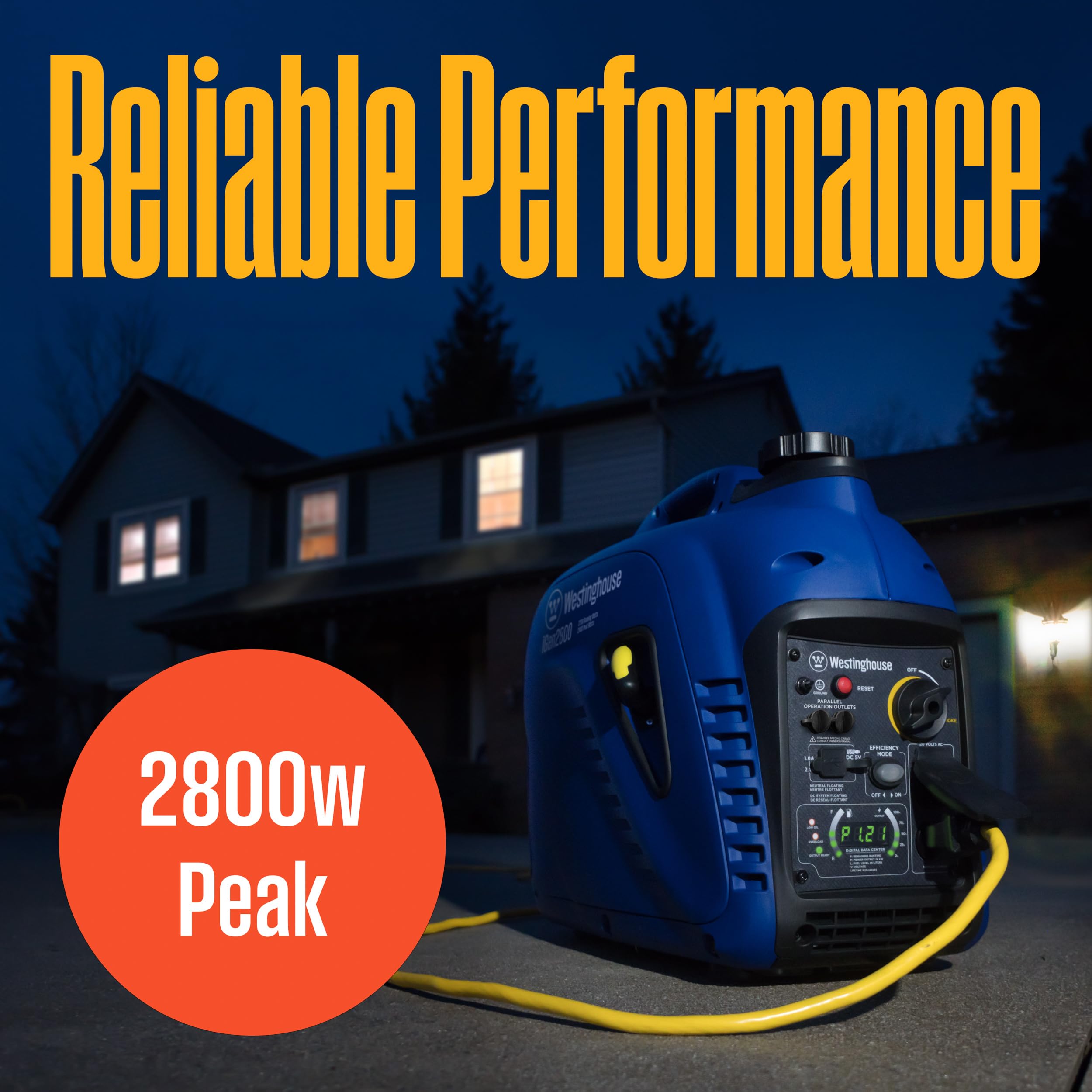 Westinghouse 2800 Peak Watt Super Quiet & Lightweight Portable Inverter Generator, Gas Powered, Parallel Capable, Long Run Time Gronata