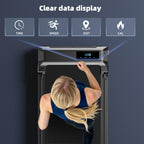 Walking Pad Treadmill for Home - Folding Treadmills with Handle Bar Portable Compact Fold up Indoor Foldable Handles Electric Walk Pads Small Spaces Mini Running Quiet Under Bed Office Gronata