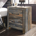 Signature Design by Ashley Wynnlow Rustic 2 Drawer Two Drawer Nightstand, 24.41" Tall, Weathered Gray Gronata