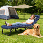 DoCred Heavy Duty Chaise Lounge Chair, Adjustable 5-Position Folding Chaise Lounge Chairs for Outside, Portable Lay Flat Beach Lounge Chair for Outdoor Sunbathing Beach Pool Lawn Camping Gronata