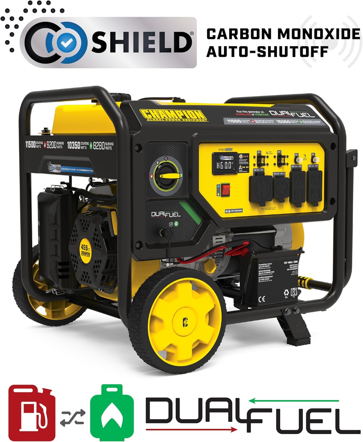 Champion Power Equipment 11,500-Watt Electric Start Dual Fuel Home Backup Portable Generator with Free 3-Year Warranty Gronata