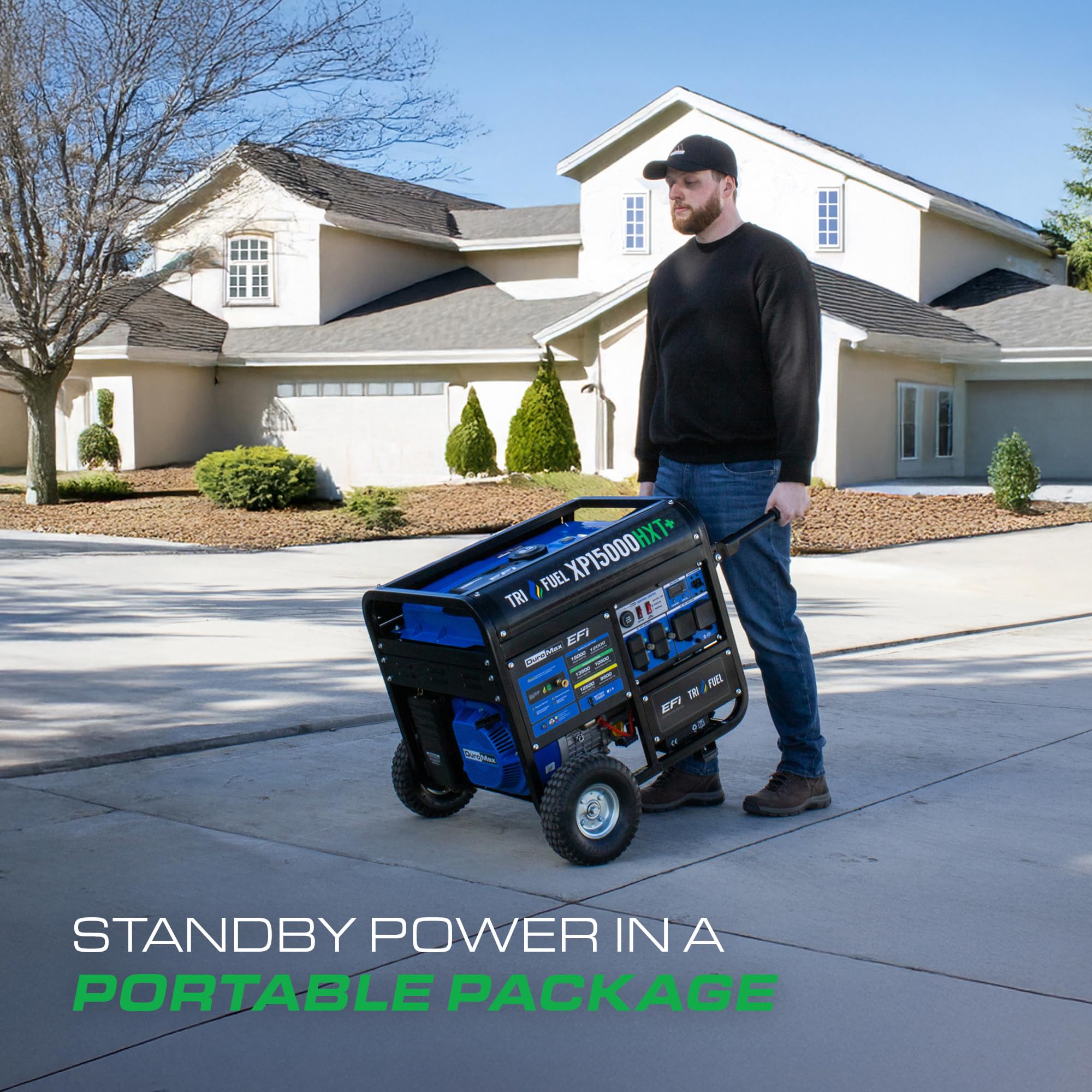 DuroMax XP13000HX 13,000-Watt Dual Fuel Portable Generator - Gas & Propane, Electric Start, Whole Home Power Backup, Transfer Switch Ready, RV & Emergency Ready Gronata