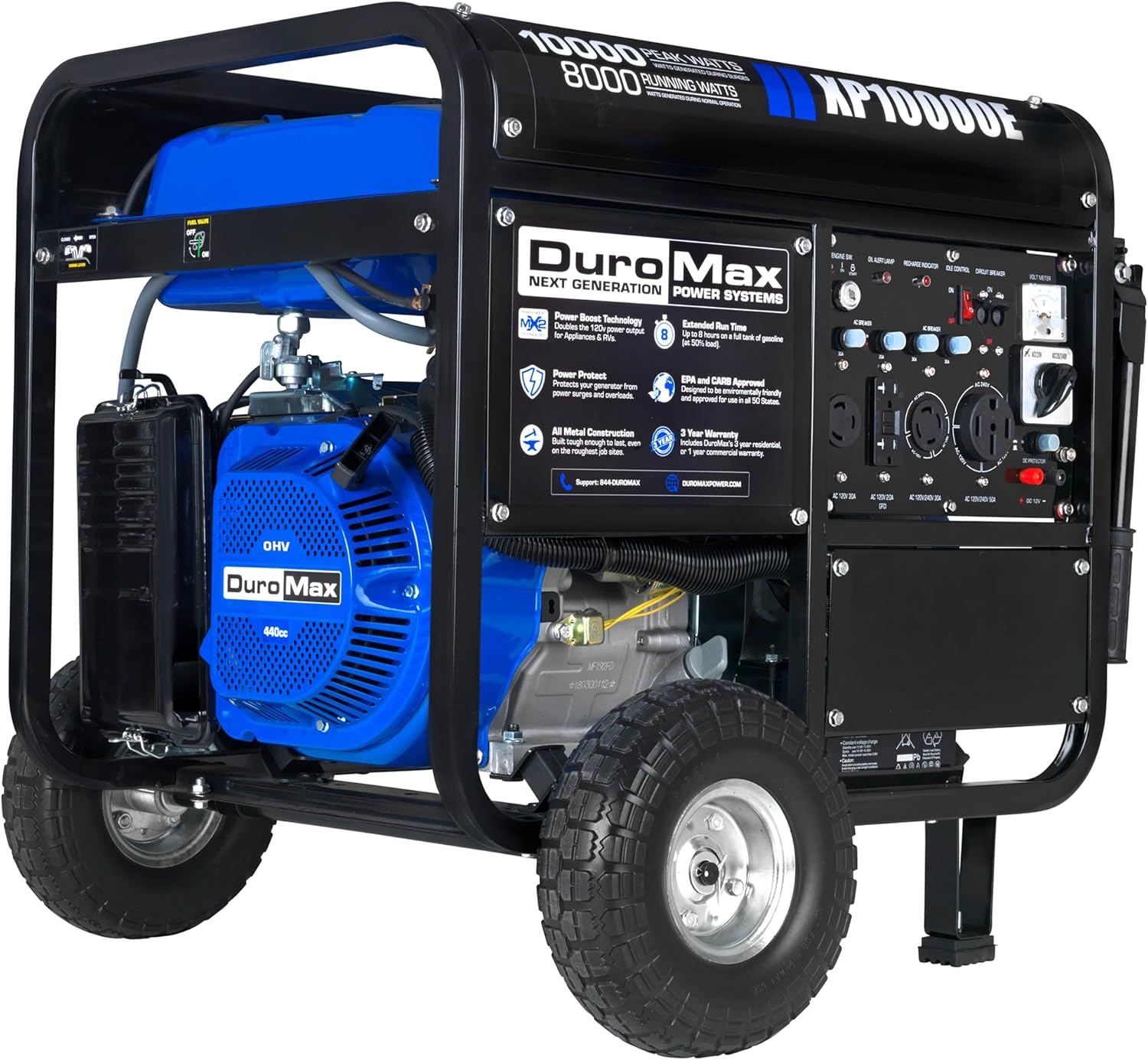 DuroMax XP13000EH 13,000-Watt Dual Fuel Portable Generator - Gas & Propane, Electric Start, Whole Home Backup Power, Transfer Switch Ready, RV & Emergency Ready Gronata