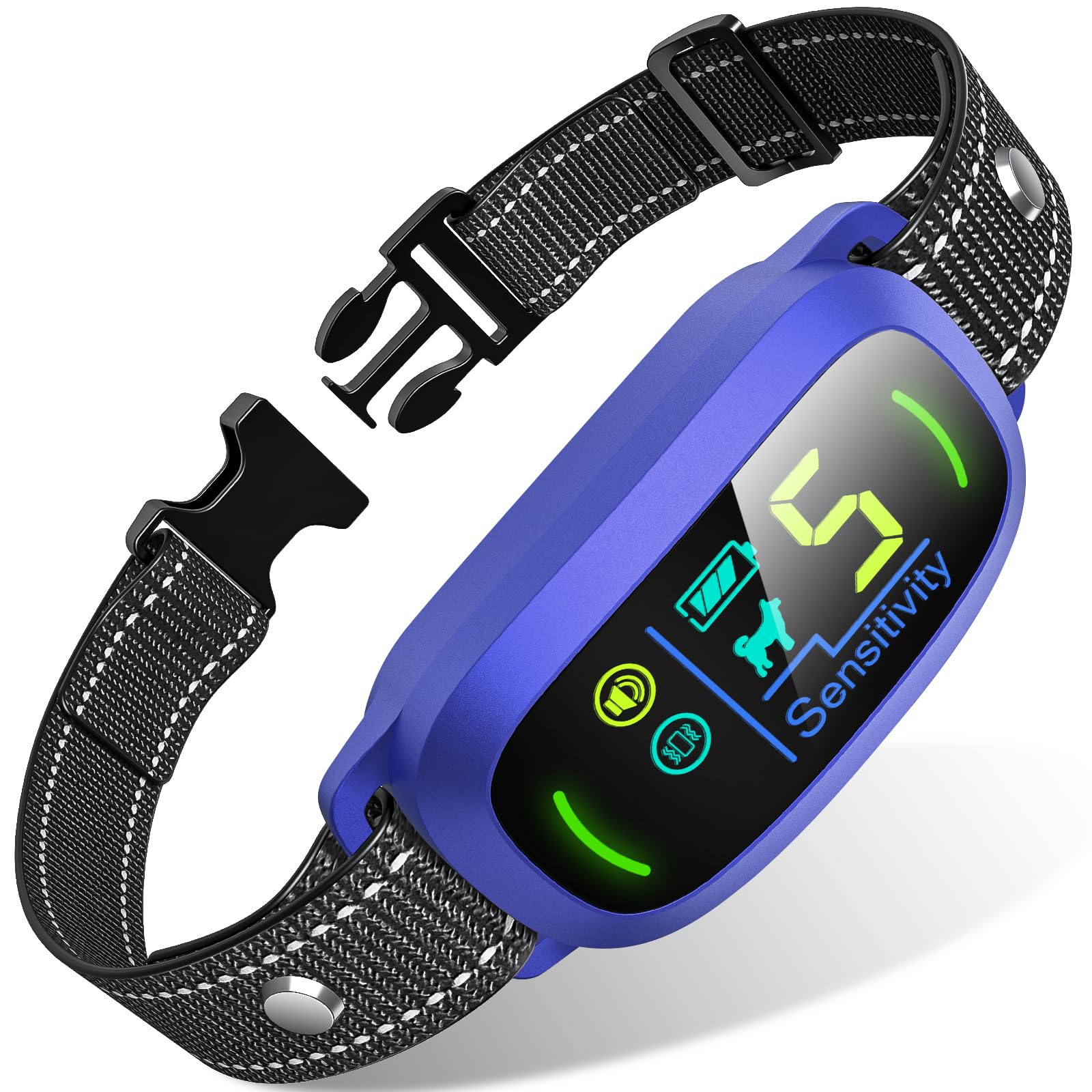 FAFAFROG Dog Bark Collar, Rechargeable Smart Collar, Anti Barking Training Collar with 5 Adjustable Sensitivity Beep Vibration, Bark Collar for Large Medium Small Dogs (Black) Gronata
