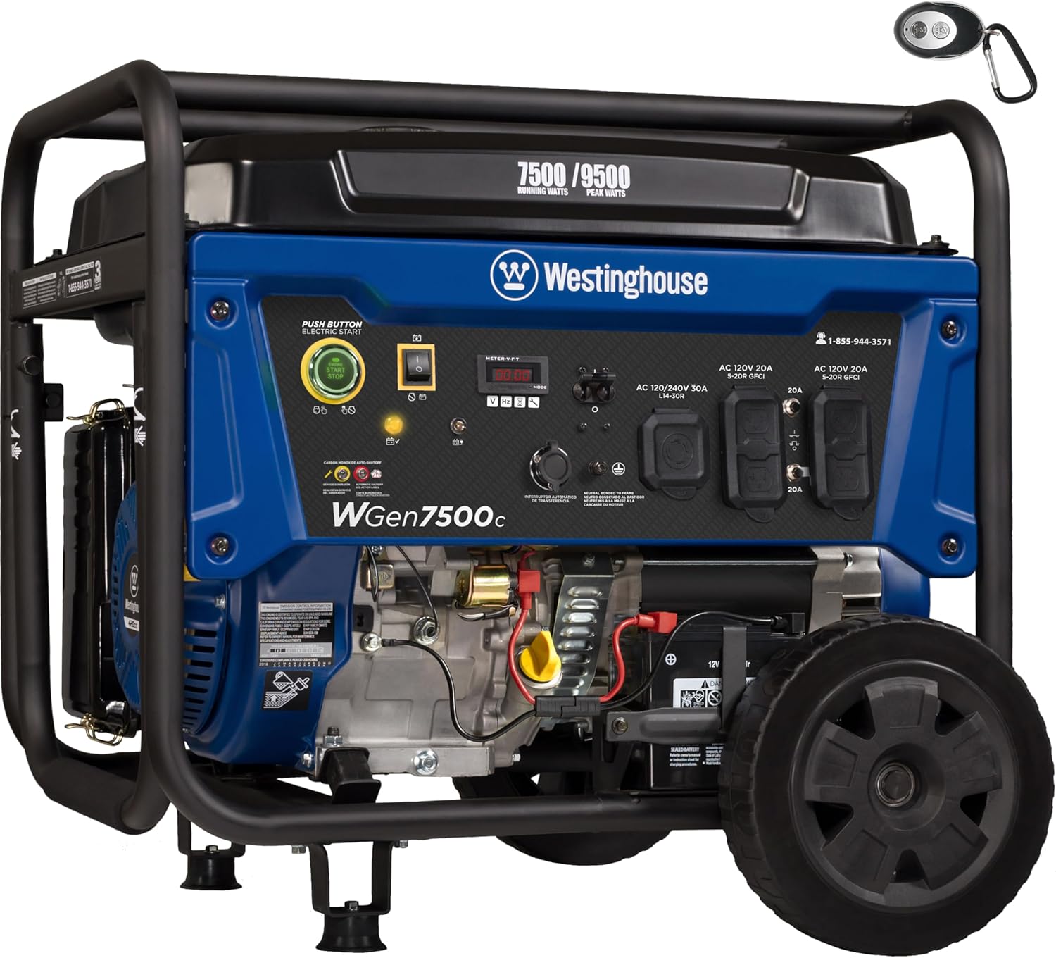 Westinghouse 9500 Peak Watt Dual Fuel Home Backup Portable Generator, Electric Start, Transfer Switch Ready, Gas & Propane Powered, CO Sensor Gronata