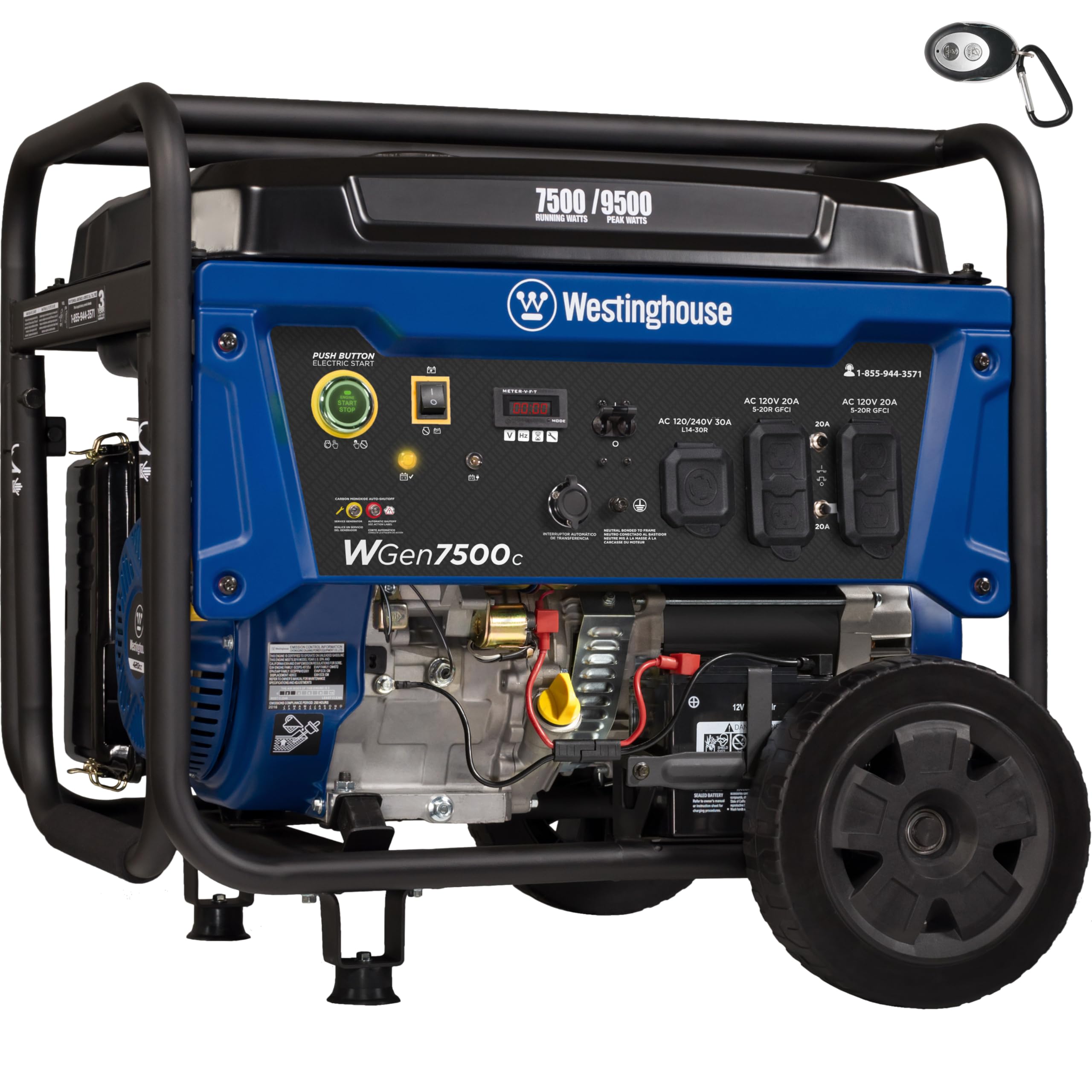 Westinghouse 12500 Peak Watt Home Backup Portable Generator, Remote Electric Start with Auto Choke, Transfer Switch Ready, Gas Powered, CO Sensor Gronata