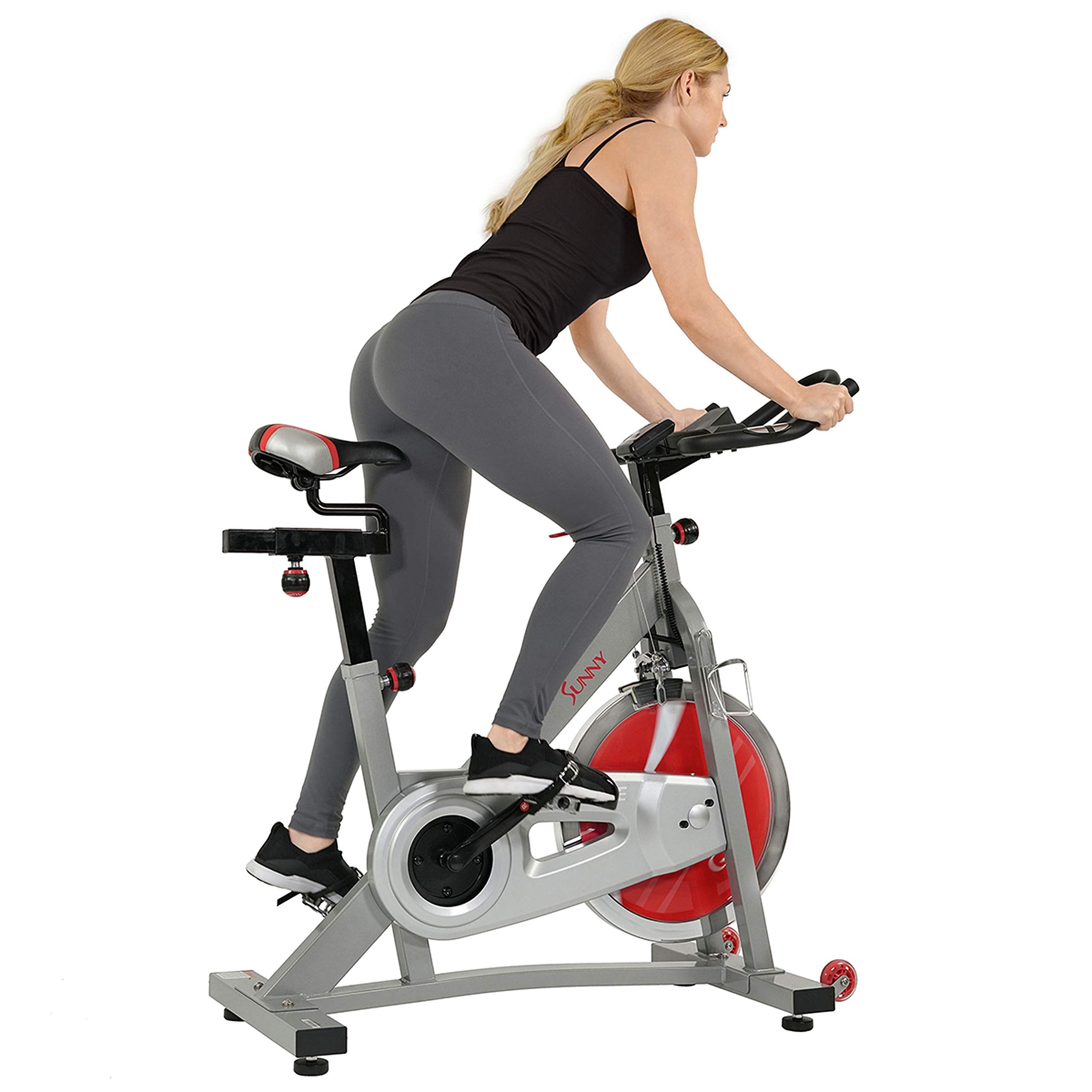 Sunny Health & Fitness Indoor Cycling Exercise Bike with SPD pedals - SF-B1509, White, 47 L x 20 W x 47 5 H Gronata